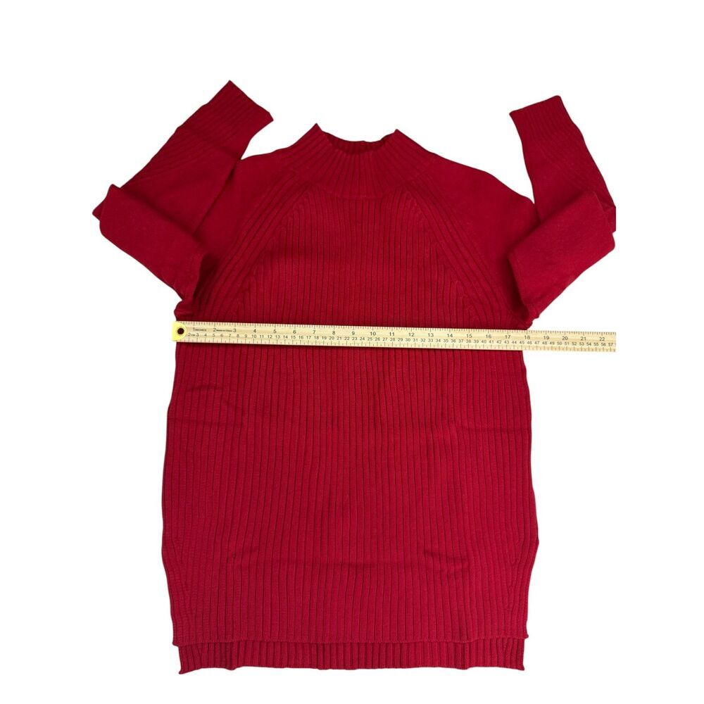 Banana Republic Red Ribbed Knit Sweater Medium NWT - Picture 4 of 8